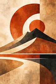 Mid Century Desert Landscape – Retro moderne bergwanddecoratie