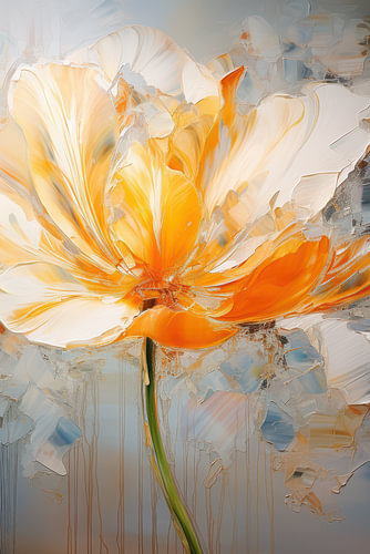 Verträumte Tulpe als moderne abstrakte Blumenkunst
