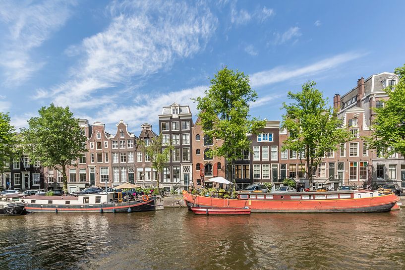 AMSTERDAM woonboten kanaal op de Prinsengracht van Melanie Viola