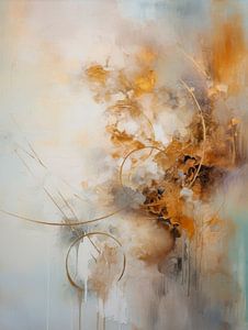 Abstract schilderij - minimalisme, herfstkleuren van Joriali