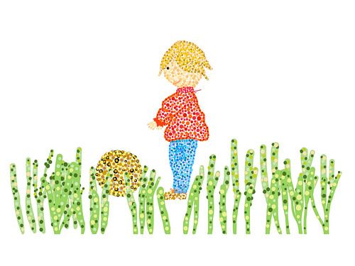 Digital Art work Boy with football