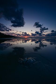 Quartier du coucher de soleil au bord de la mer avec de beaux nuages sur Tomasz_best_shots