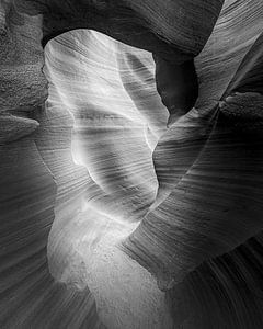 Unterer Antelope Canyon in schwarz-weiß