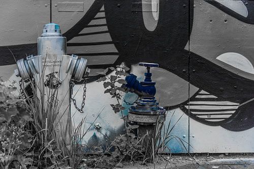 Brandkraan voor graffiti muur