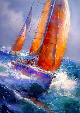 Sailing sport art #sailing #yacht by JBJart Justyna Jaszke