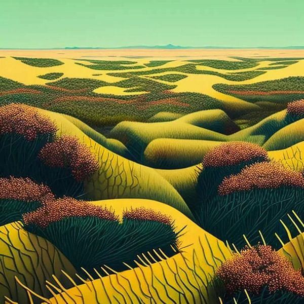 Golden Hillside Horizon von Vythryd Arts