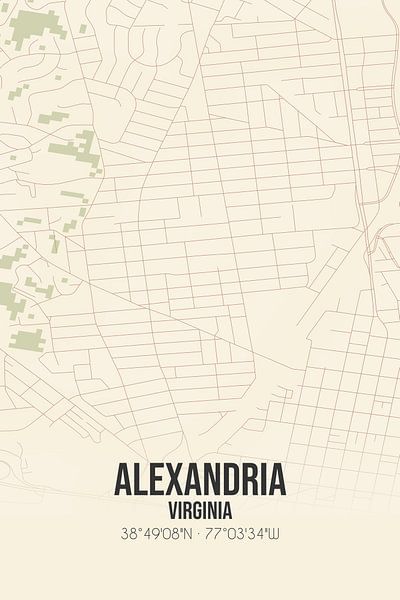 Vintage map of Alexandria (Virginia), USA. by Prints of Place