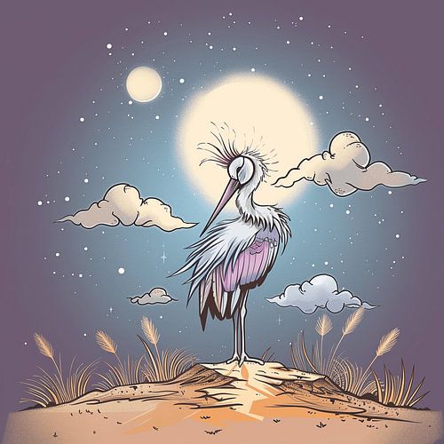 Stork beauty in Pastel