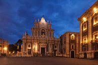 Piazza del Duomo, Kathedraal van Santa Agata, architect Girolamo Palazzotto, Catania, Sicilië, Itali van Torsten Krüger thumbnail