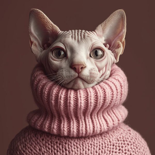 Sphynx für den Winter gekleidet von Ton Kuijpers