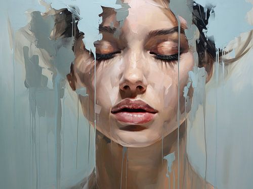 Abstraktes Porträt-Kunstwerk - Moderne Wanddekoration