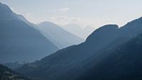Mountain valley at dawn
