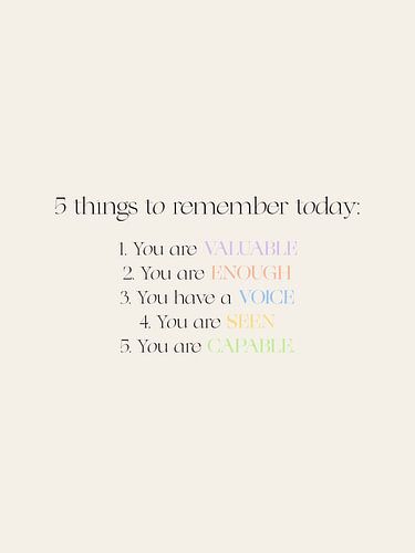 5 things to remeber today