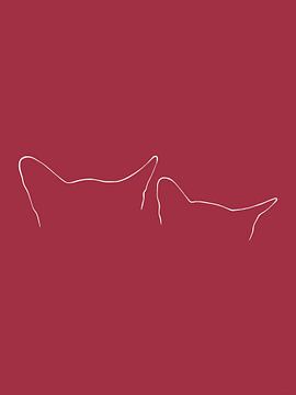 Cat ears | Minimalistische katten illustratie van Romy Smit