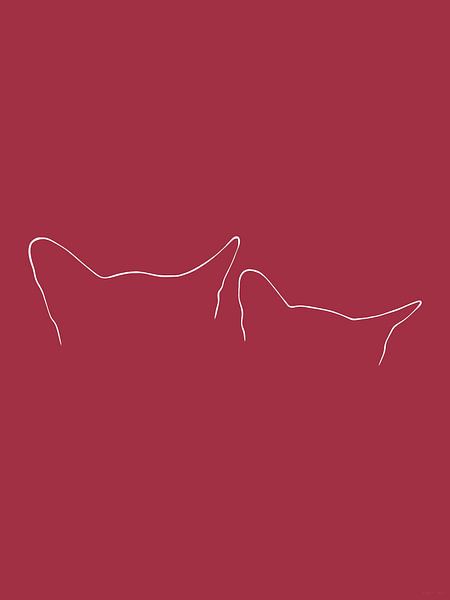 Cat ears | Minimalist cat illustration by Romy Smit
