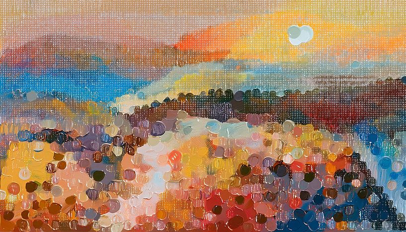 Modern abstract hill landscape: The warm colours of Tuscany by Studio Pieternel