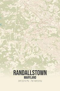 Carte ancienne de Randallstown (Maryland), USA. sur Rezona