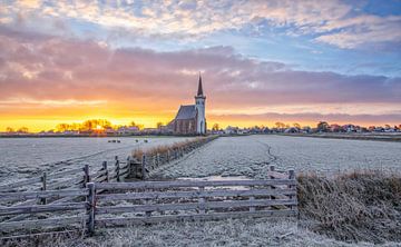 Sonnenaufgang den Hoorn auf Texel. von Justin Sinner Pictures ( Fotograaf op Texel)