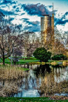 City park and skyscraper by Dieter Walther