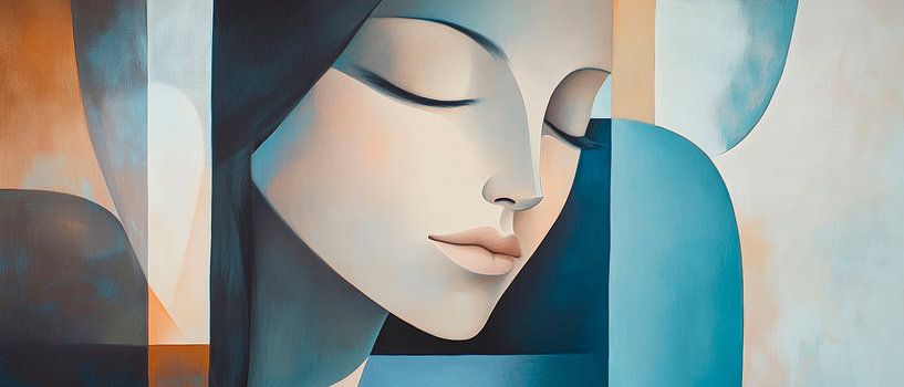 Dromerige stilte - Abstracte portretstudie van Poster Art Shop