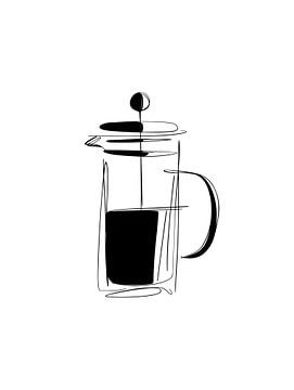 French press moment in modern line art