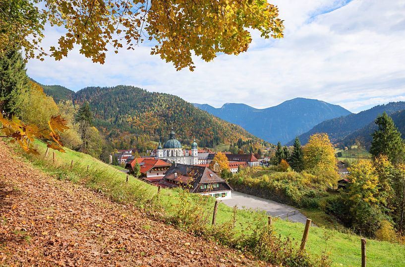 beautiful autumn landscape ettal abbey, upper bavaria by SusaZoom