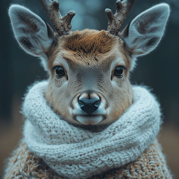 Deer dressed for winter by Ton Kuijpers