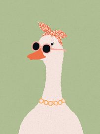 Cool Goose  Art – Whimsical Goose Illustration by StudioRemier