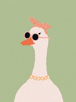Cool Goose  Art – Whimsical Goose Illustration