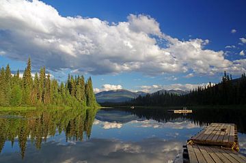 Quiet mountain lake near Prince George by Reinhard  Pantke
