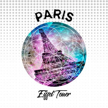 Graphic Art PARIS Eiffel Tower van Melanie Viola