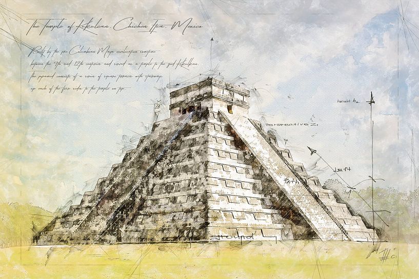 Pyramide maya, Mexique par Theodor Decker