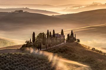 Toskana Landschaft im Sonnenaufgang von Voss Fine Art Fotografie