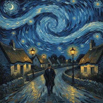 Eenzame wandeling onder de sterrenhemel