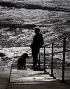 Man en hond bij zee van MSP Canvas thumbnail