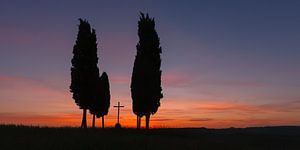 Sonnenaufgang in Val d'Orcia, Italien von Henk Meijer Photography