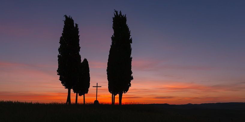 Lever de soleil dans le Val d'Orcia, Italie par Henk Meijer Photography