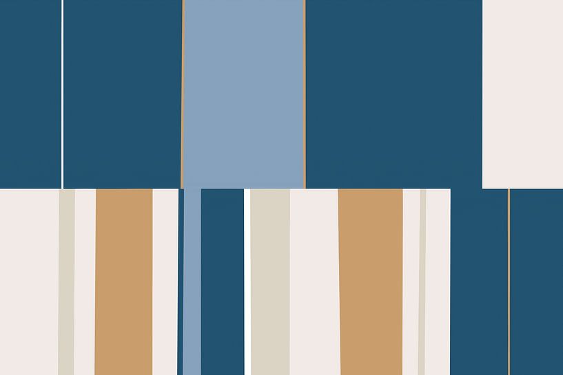 Mosaïque bleue H1 | Colorblocking géométrique par Menega Sabidussi