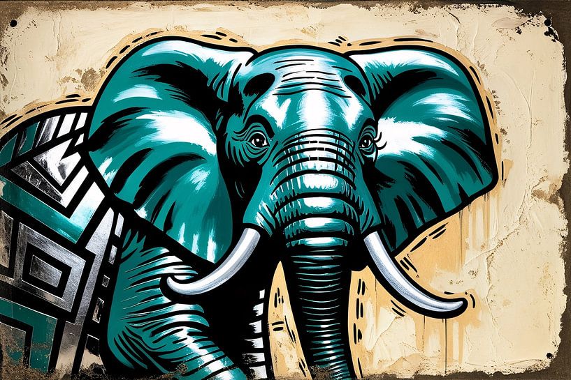 Expressive patterned elephant by Art & Soul Creations