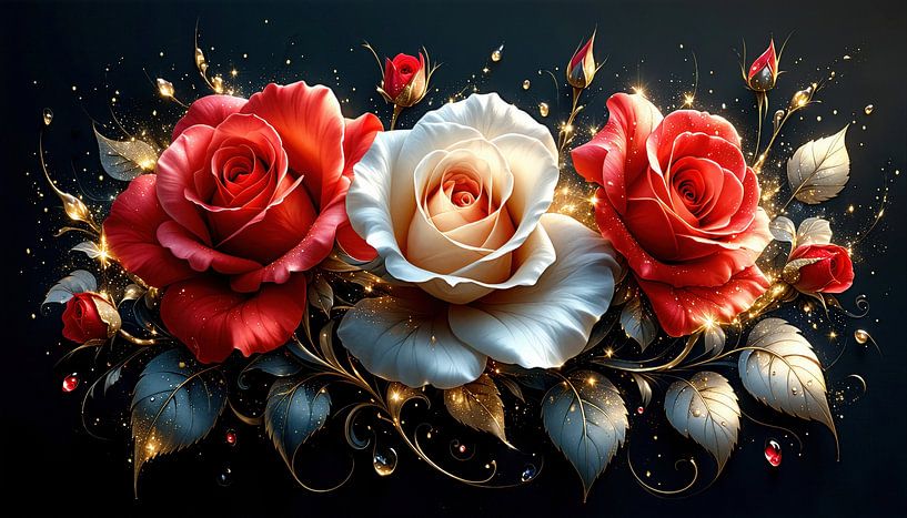 Roses in the golden light of eternity by AidasignArt