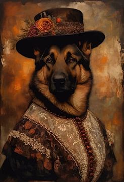 Berger allemand en robe victorienne