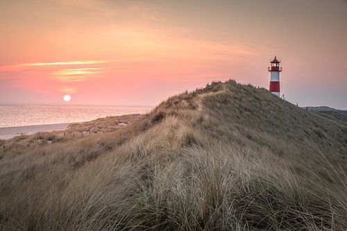 weg op de duin naar de vuurtoren List-Ost op Sylt