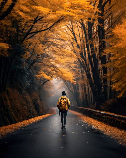 Wandelen in de herfst van fernlichtsicht