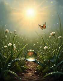 Whisper of Dawn on Dewy Grass by Regan Frederick