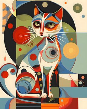 Abstracte geometrische kat 2 van Georgia Chagas