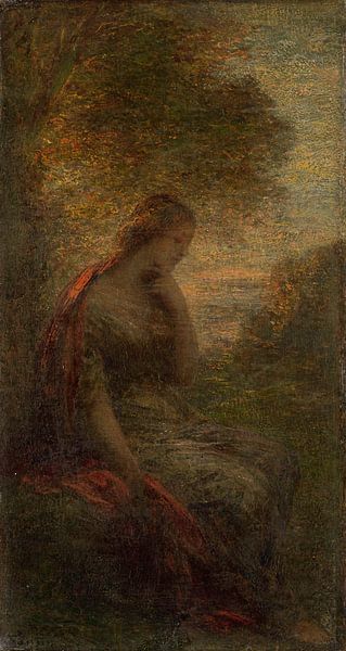 Jeune femme sous un arbre au coucher du soleil, appelé "Automne", Henri Fantin-Latour par Des maîtres magistraux