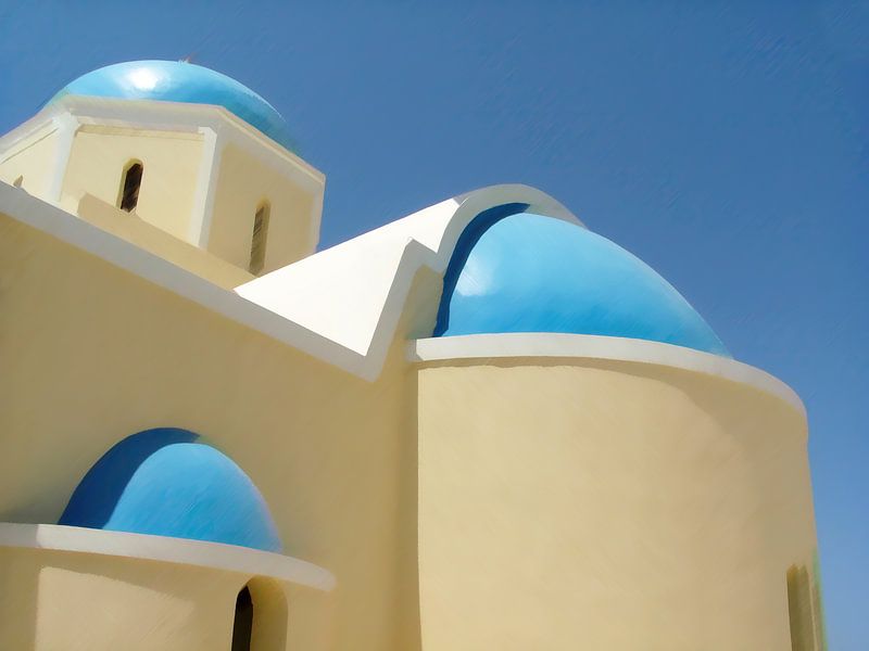 Église typique de l'île grecque de Santorin par Annavee