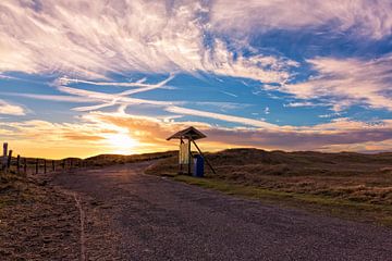 Zonsondergang bij duingebied omgeving Den Helder van eric van der eijk
