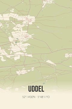 Vintage landkaart van Uddel (Gelderland) van Rezona