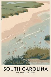 South Carolina Vintage Reisposter van Poster Art Shop